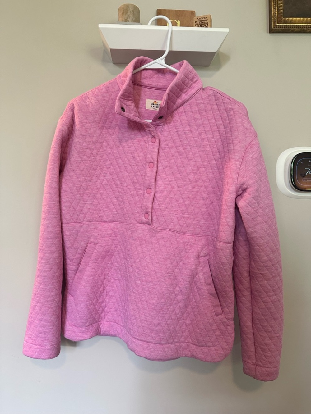 Marine Layer Quilted Pink Pullover Jacket